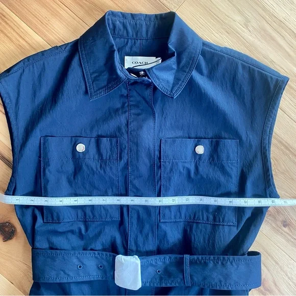 Coach Belted Navy Trench Dress NWT - Picture 14 of 16